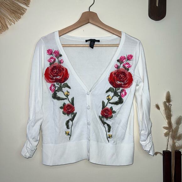 Women's Embroidered Floral Cardigan Size Small by INC International Concepts - Picture 1 of 5